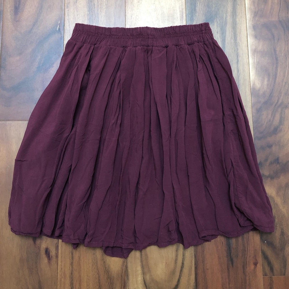 Burgundy Flowy Skirt